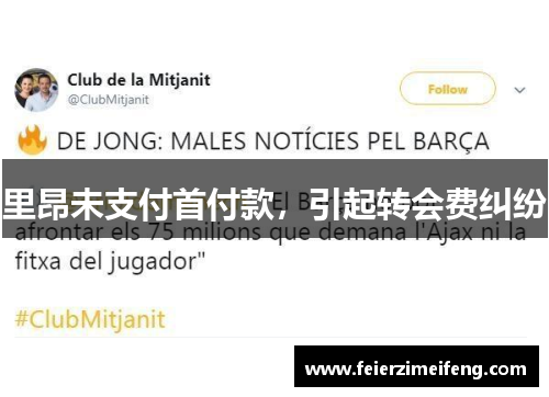 里昂未支付首付款，引起转会费纠纷